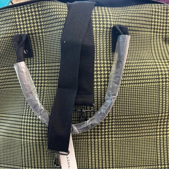 Lulu Dharma Green & Black Houndstooth Frasier Weekender Zip-Up Bag NWT - Picture 7 of 9